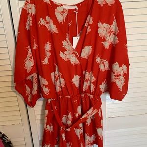 Red Floral Romper